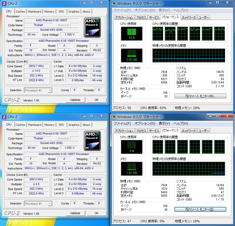 価格.com - 『CPU-Z』AMD Phenom II X6 1065T BOX アラスカクマさんのレビュー・評価投稿画像・写真「初めての ...