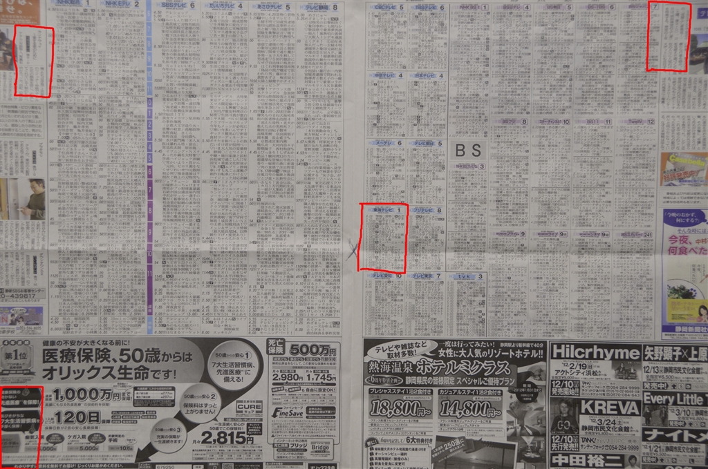 価格.com - 『新聞紙の赤枠部分を以下4枚等倍で切り取ります