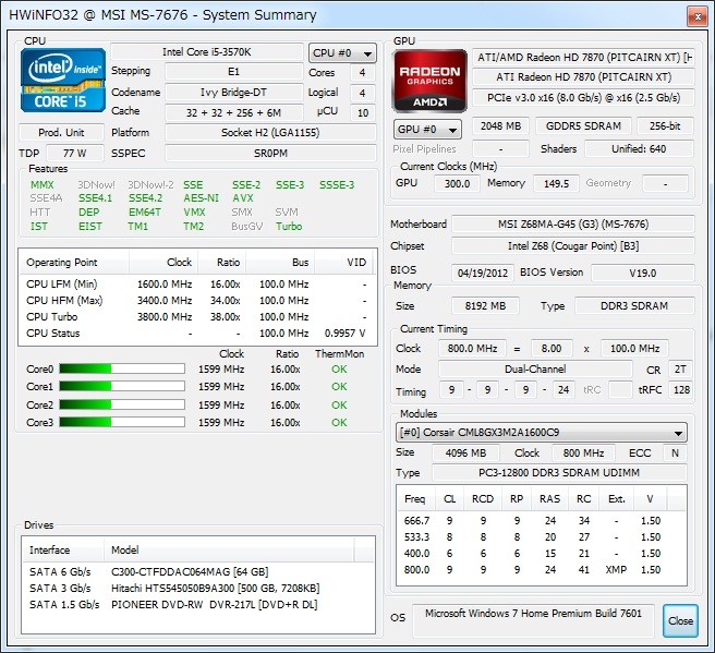 価格 Com Hwinfo32 インテル Core I5 3570k Box ぜのっちさんのレビュー 評価 投稿画像 写真 良いとは思いますが 79950