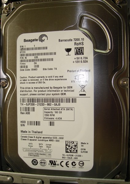 SEAGATE ST3160815AS (160G SATA300 7200) 価格比較 - 価格.com