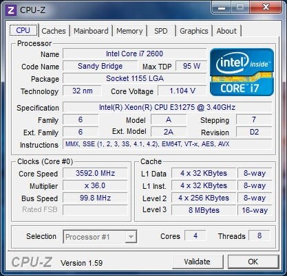 Intel　xeon e3-1275